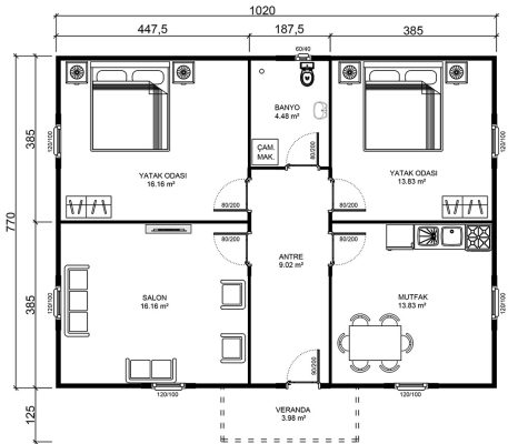 Bozdağ Prefabrik - Prefabrik Yapı - 81 m²